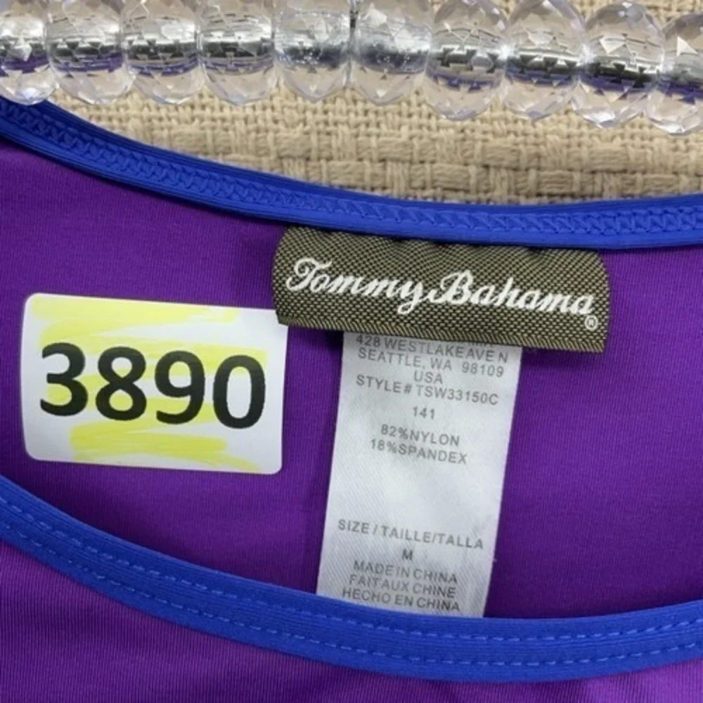 Tommy‎ Bahama Purple Long Sleeve Rashguard Swim T-Shirt Women Medium China